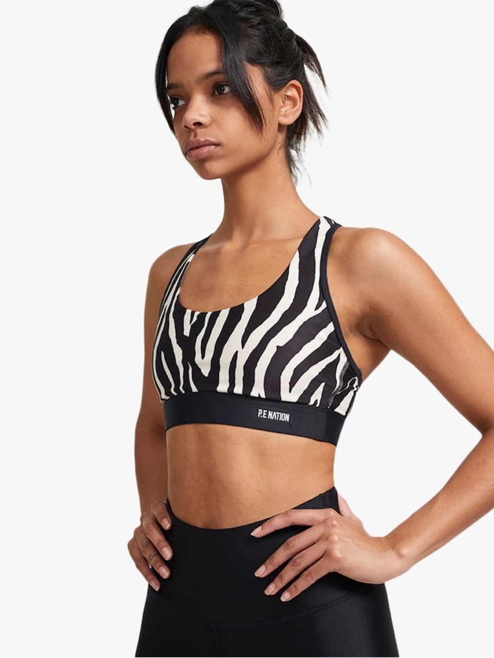 P.E Nation Zebra Print Sports Bra Women’s Size Large